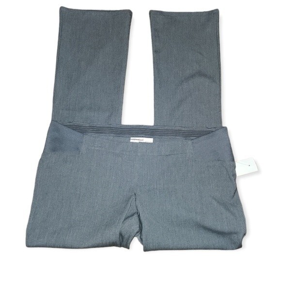Isabel Maternity New Gray Under-the-Belly Bootcut Slacks Size 12 - Picture 2 of 5